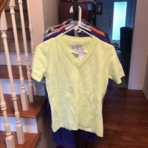 Sag Harbor Short Sleeve V Neck In Lime Size M NWT